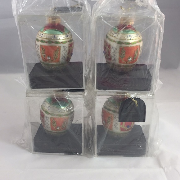 Vintage GKI/Bethlehem Glass Egg shaped embellished Christmas Ornament - Picture 8 of 8